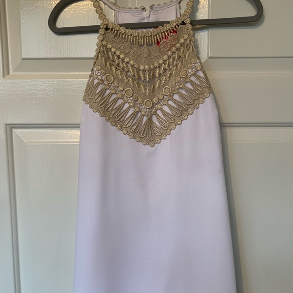 lilly pulitzer white and gold dress Pulitzer Ailani Print Shift - Metallic Machine wash cold Lilly Pulitzer FABULOUS FASHION
